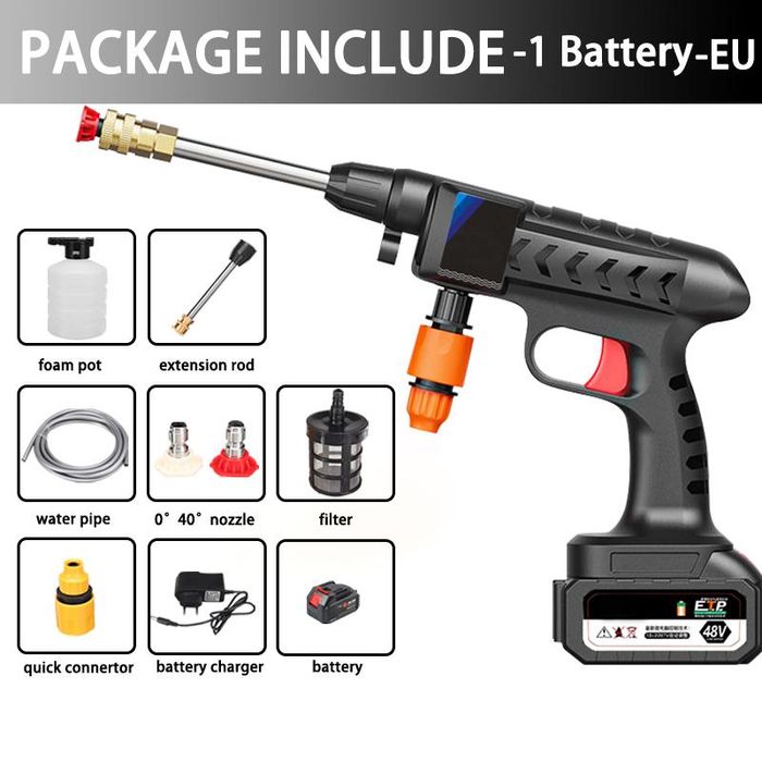 Водоструйка Безжичен пистолет за миене на автомобил под високо наляган
