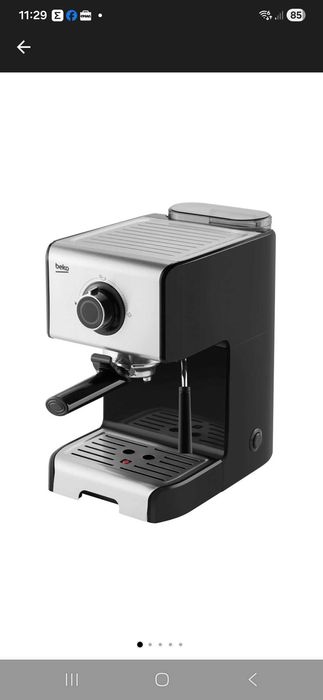 Espressor manual Beko cu dispozitiv spumare lapte, Inox