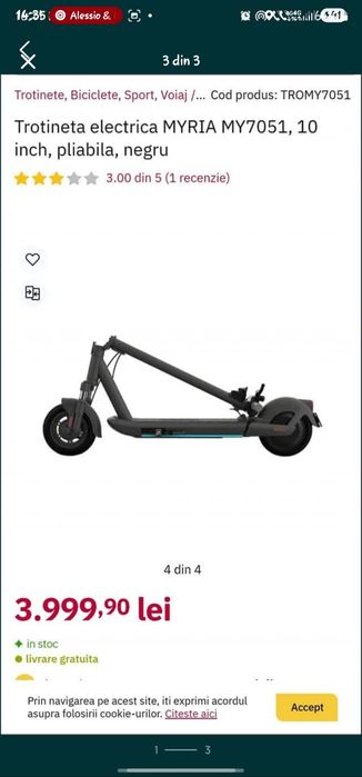 Vand /Schimb  trotineta Myria traveller 10 inch