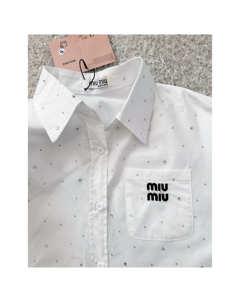MiuMiu дамска кроп риза с камъни New Season