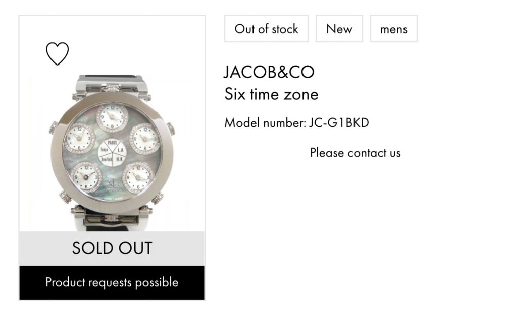 Jacob & Co six time zones мъжки часовник