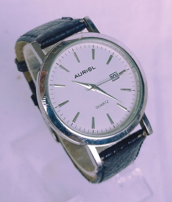 Ceas bărbătesc Auriol cu Quartz, din oțel inoxidabil, curea din piele