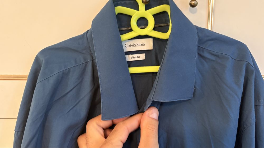 Genuine Calvin Klein Shirt slim fit “15 1/2”  риза royal blue