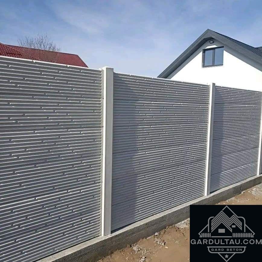 Reduceri garduri plăci prefabricate beton stalpi de gard model Val 3D