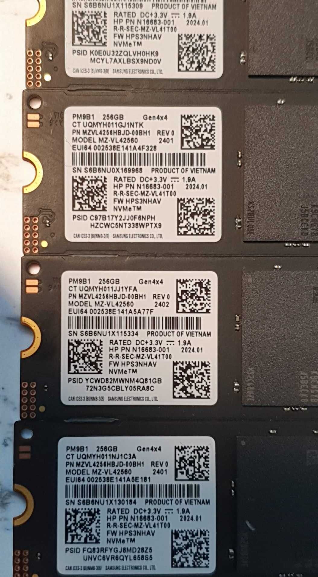 SSD 256GB NVme PCIe Gen4 Samsung, Garantie 1 an