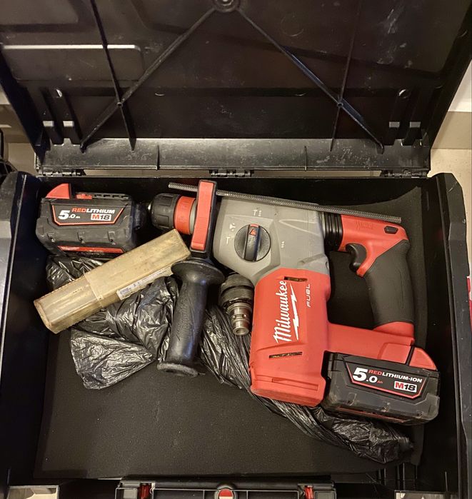 Milwaukee set M18 rotopercutor, polizor unghiular, filetanta