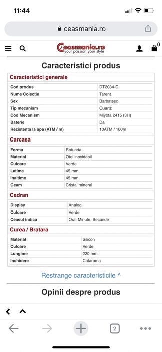 Ceas Detomaso Tarent