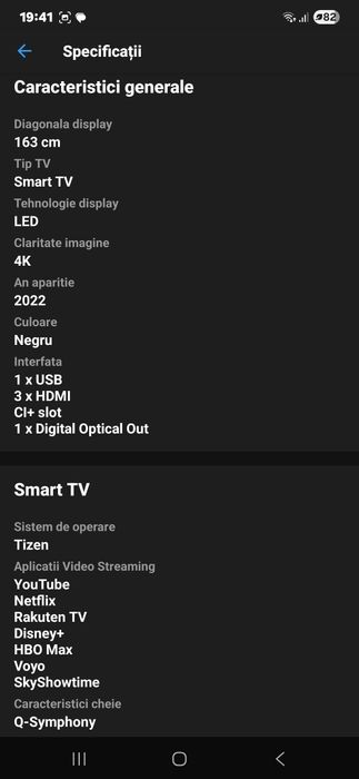 Televizor Samsung 163cm