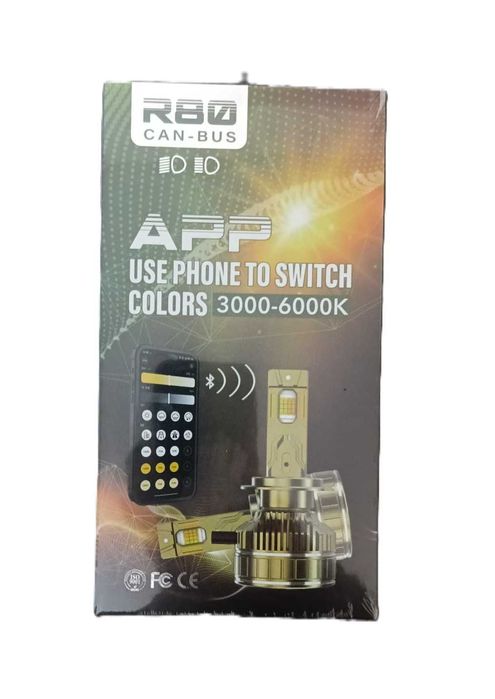 Set 2 Becuri LED H7 , 210W, 27.000LM, 3000k-6000k, Control App