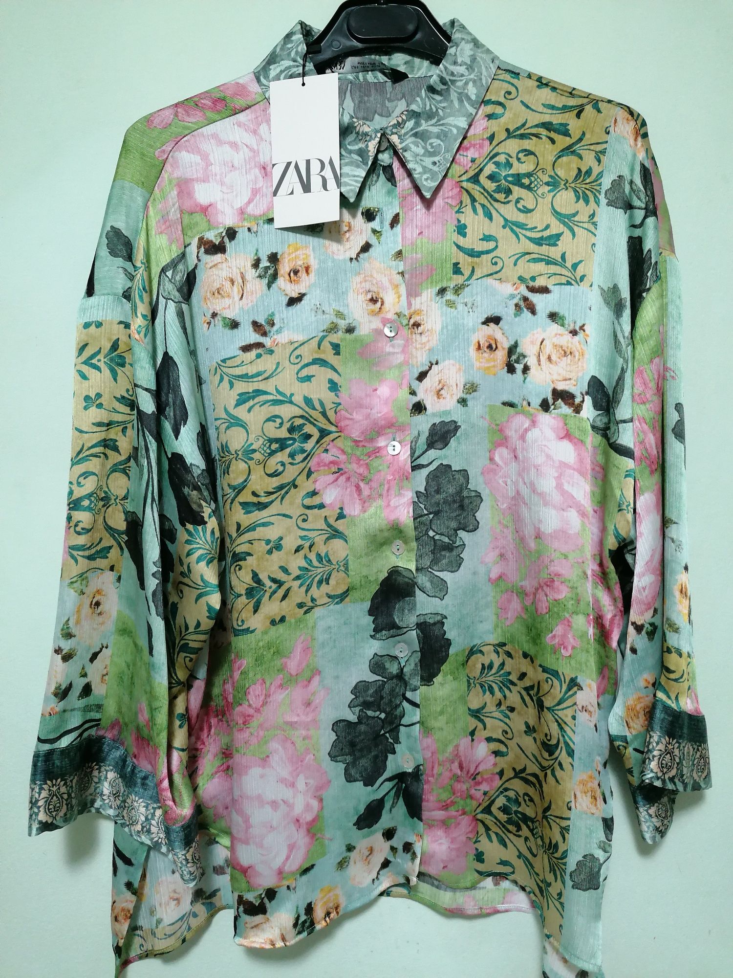 Bluză nouă cu imprimeu floral, Zara, S (M)