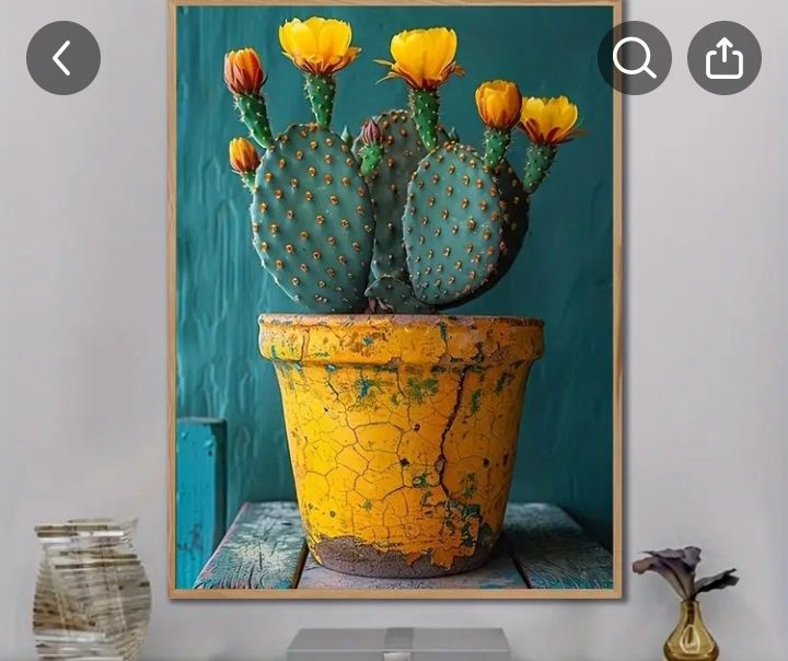 Мексиканска Градска Сцена - Рамкова Стенна Декорация с Цветна Архитект