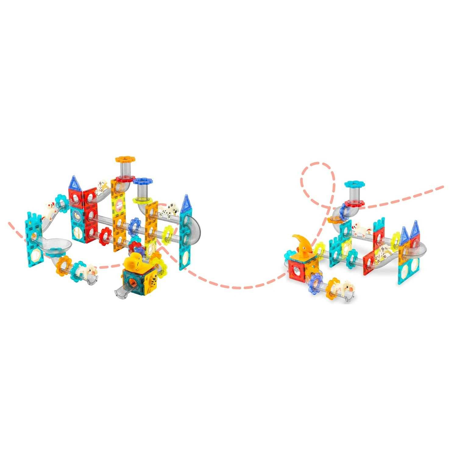 Set Educativ si Creativ Magnetic cu 153 Piese, Traseu Bile