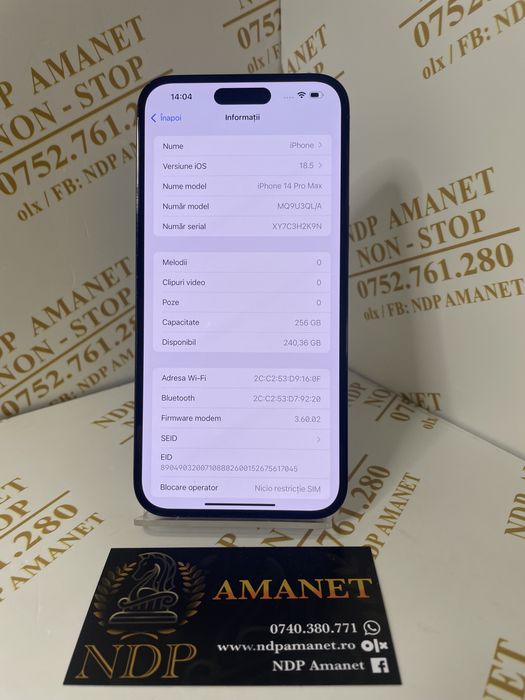 NDP Amanet Braila Iphone 14 Pro Max( 43780)
