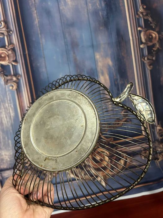 DN277 Cos  fructiera  422g 29x24 argintat necuratat frumos