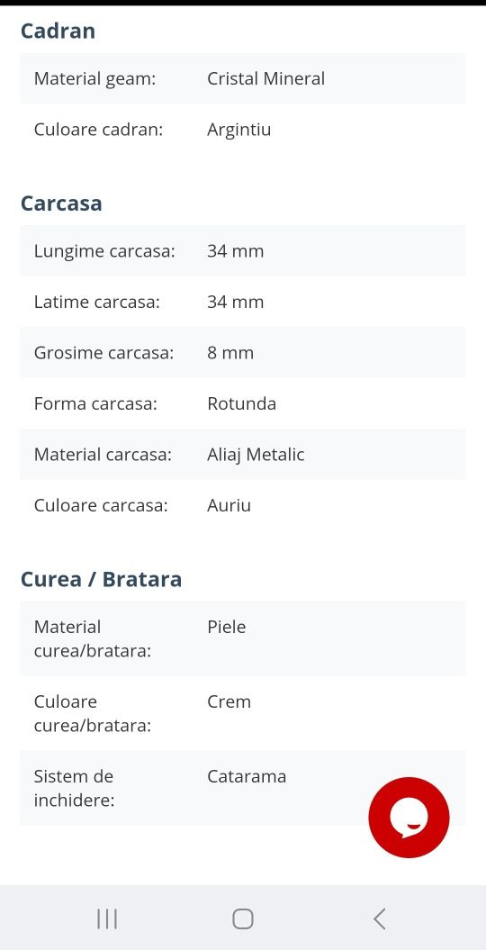 Vând ceas de dama nou cu eticheta