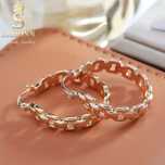 Cercei Big Trendy Hoop, placați cu aur roz de 14 k