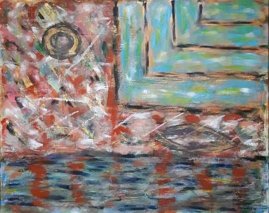 Avigdor Stematsky Ulei pe pânză, Semnat, Detalii verso, Dim. 65x80 cm