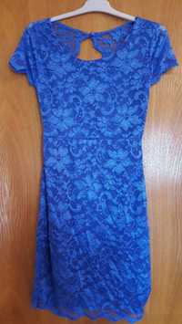 Rochie dantela albastra cu spatele gol mărimea S/M