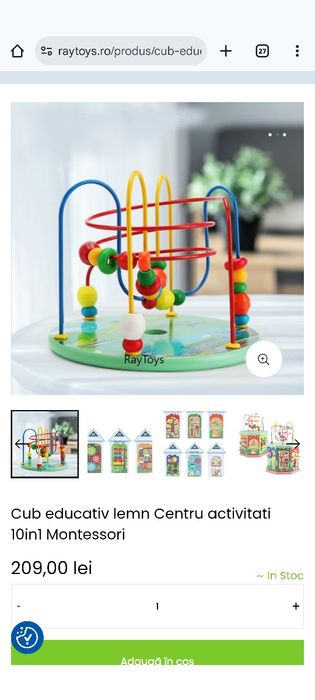 Cub educativ din lemn 10 în 1