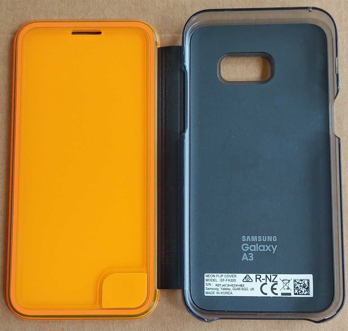 Husa protectie Neon Flip Cover Samsung pentru Galaxy A3 (2017), Neagra