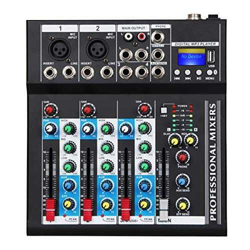 Mixer audio profesional neamplificat Consola DJ 4/7/8 canale Bluetooth