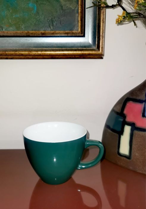 Керамична чаша Хари Потър с бухал, 325 мл. изумрудено зелена супер !