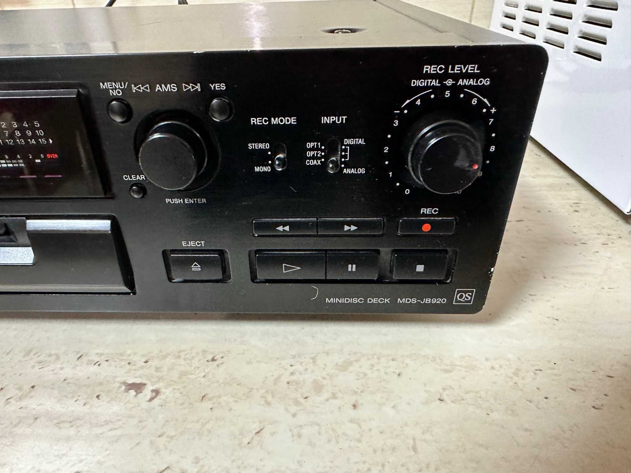 mini disc deck sony mds-jb920 + telecomanda originala