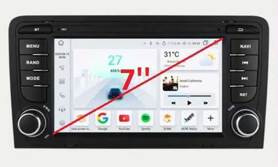 Мултимедия 7" Android 13 за Audi A3 8P навигация GPS CARPLAY RDS DSP
