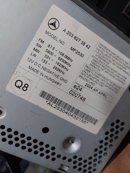 Оригинално СД Mercedes A168,A169,W203,W639,W906