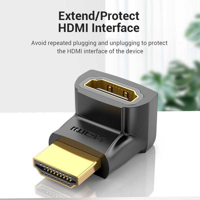 Преходник Адаптер HDMI Мъжко - HDMI Женско Ъглов на 270° Vention AINB0