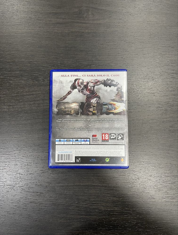 Диск с игрой God of War III Remastered на PS4