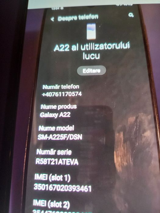 Samsung a22 4g arata și funcționează foarte bine