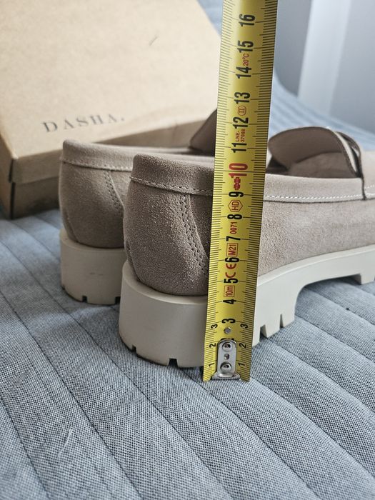 Mocasini piele intoarsa bej Dasha 40