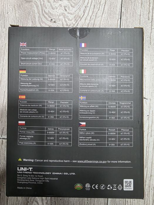 Измеритель MPPT солнечной энергии UT673PV