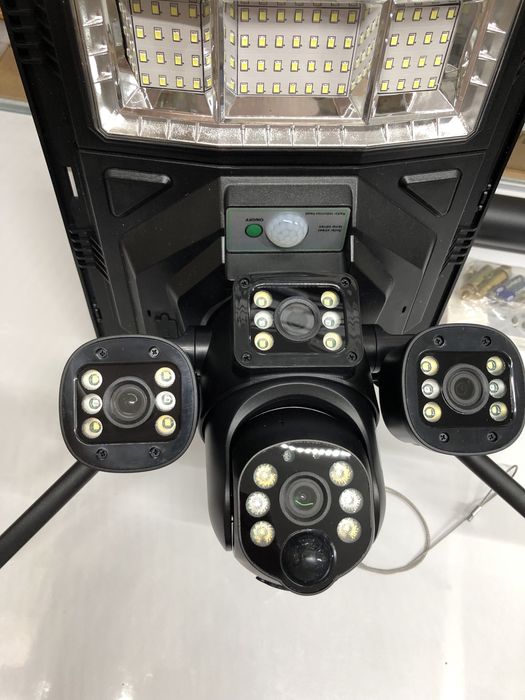 Camera Video 4G Sim Lampa Proiector Solara Supraveghere 12Mp Smart AI