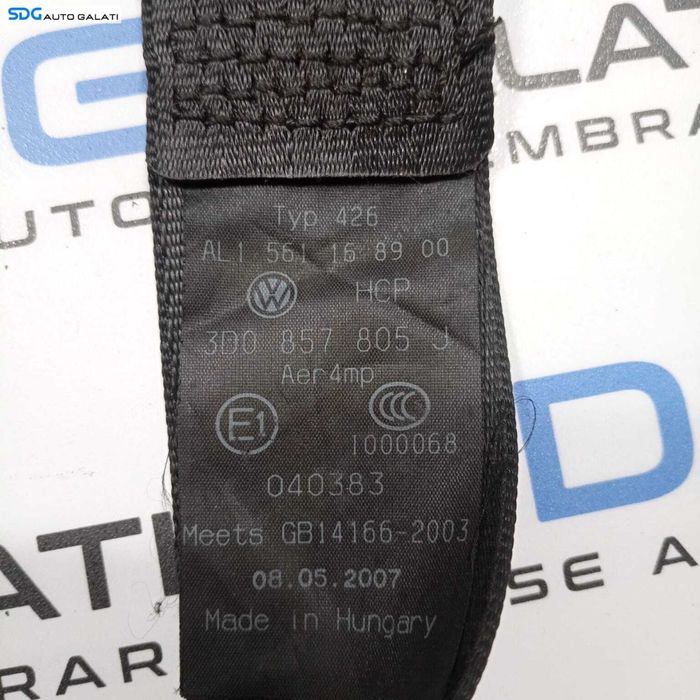 Centura Siguranta Stanga Spate Volkswagen Phaeton 2002 - 2016 Cod 3D0857805J [1980]