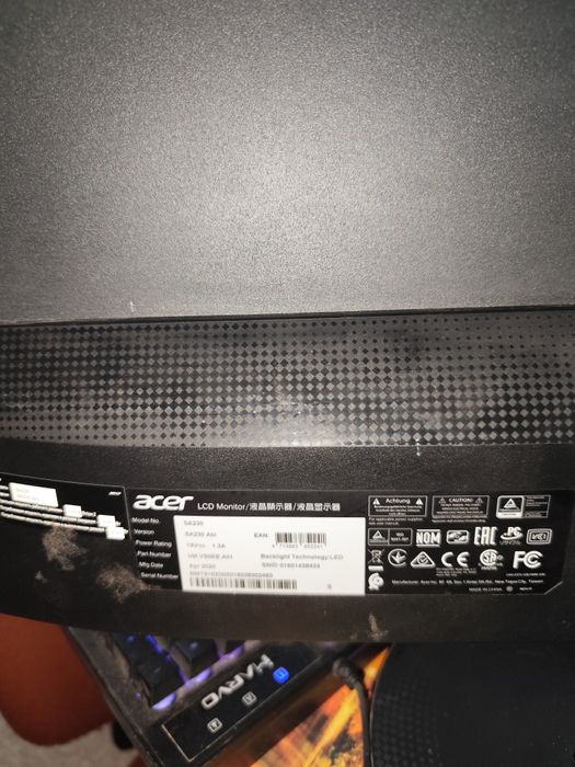 Monitor Acer SA230, IPS, 23", Full HD, defect placa de bază