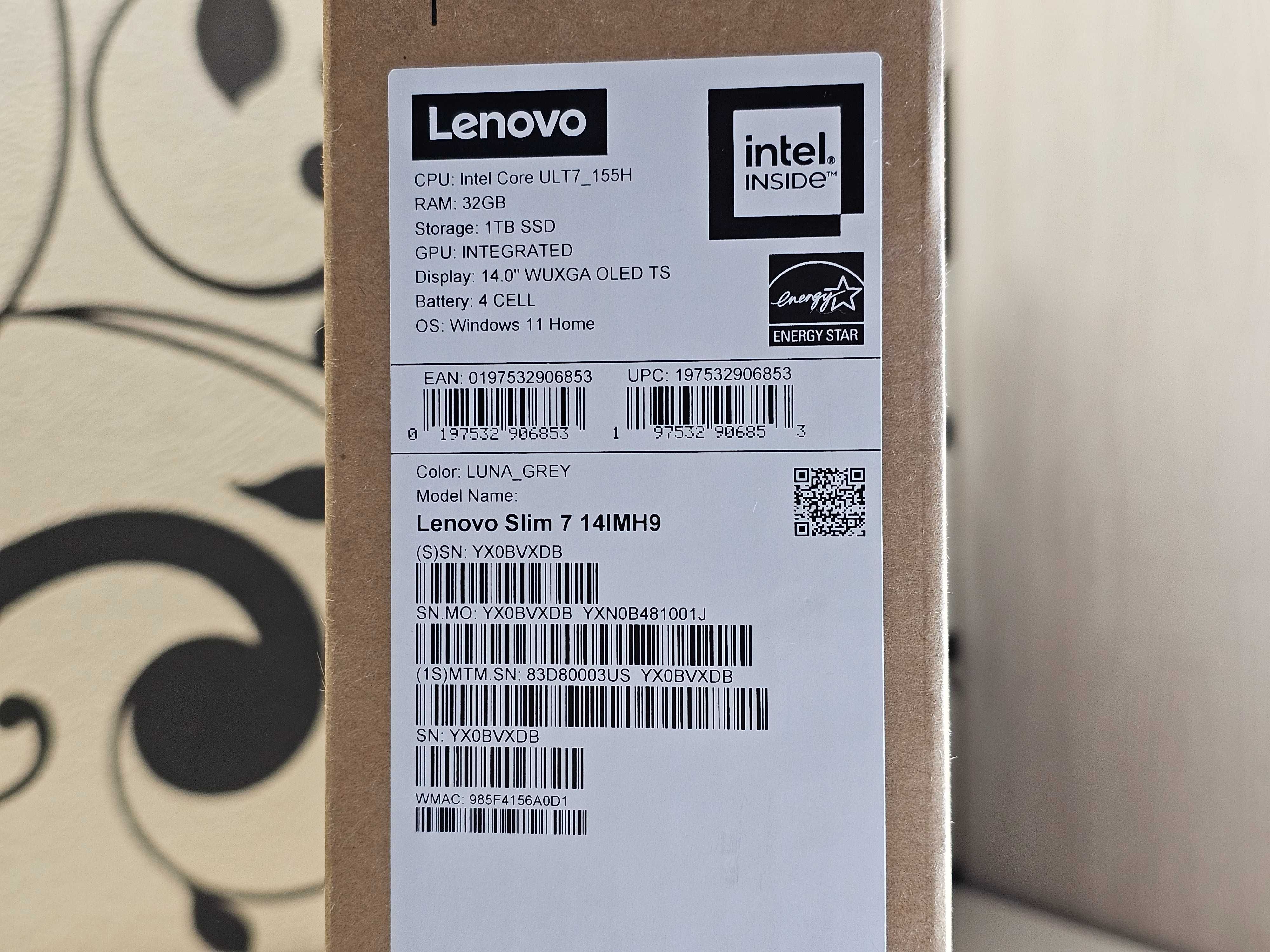 ПРОДАМ Lenovo Slim 7 Ноутбук Core™Ultra 7-155H/32GB/1TB/14"OLED/Touch.
