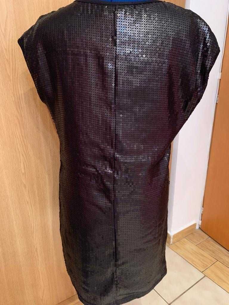Rochie de ocazie NOU paiete RESERVED ZARA negru auriu mar S/M: 36-38