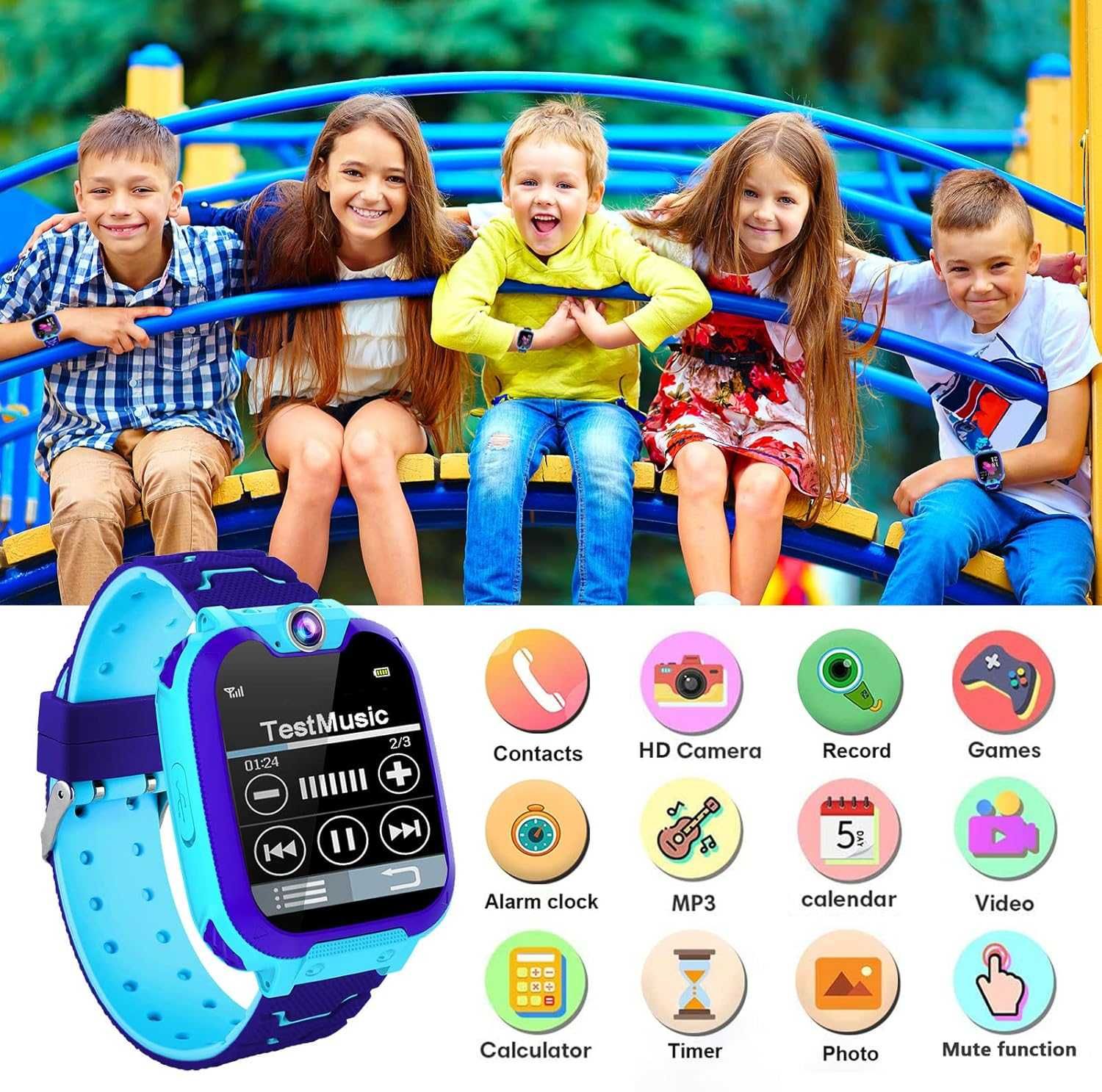 НОВ! Детски смарт часовник с MP3, игри, SOS, Сим карта