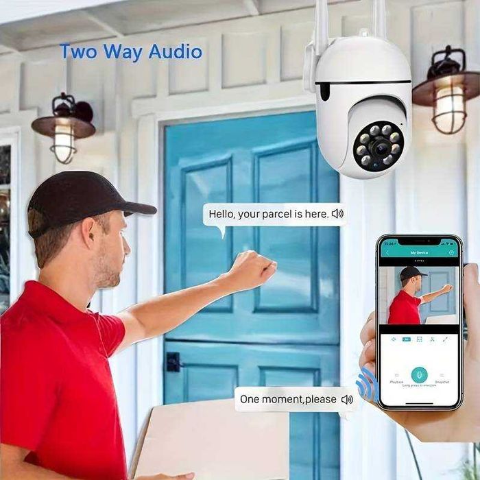 Безжична 5G WiFi Камера 2MP, Въртяща Камера с Двупосочна Комуникация.