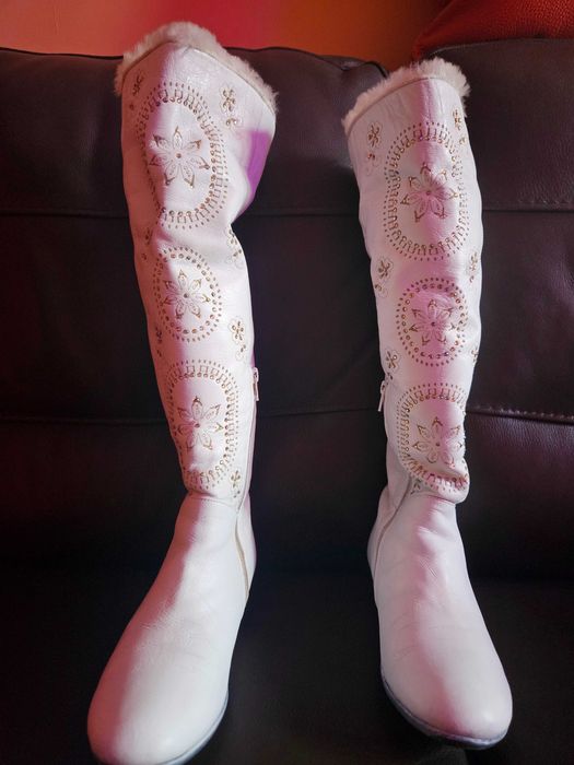 Сапоги зимние белые