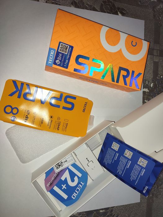 Телефон сатылады Tecno Spark 8c коробка документ