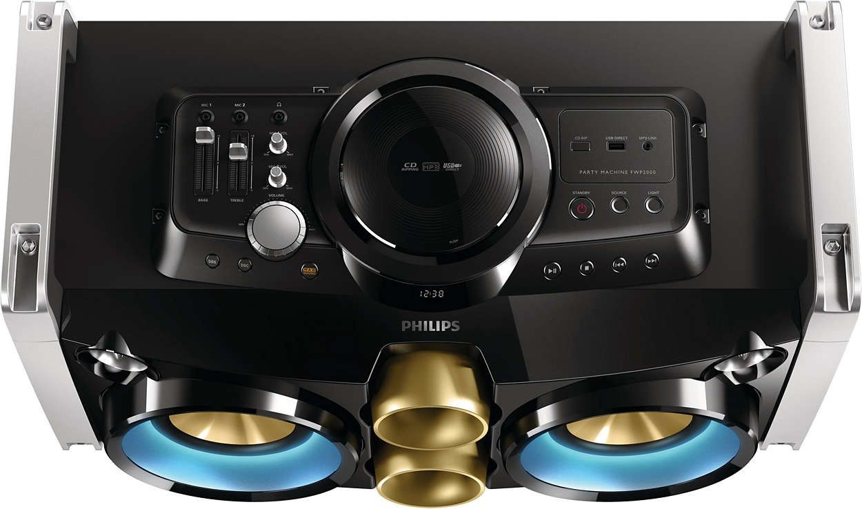 1.S I S T E M audio profesional marca Philips, 2×150 W Rms.2.Boxe 240W