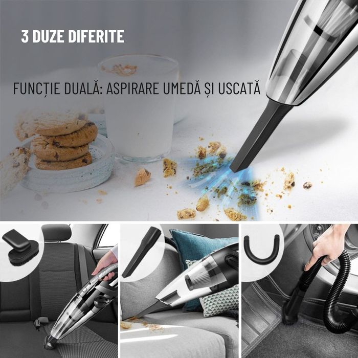 Aspirator portabil multifunctional INOVA®, uz casnic/auto, 120W