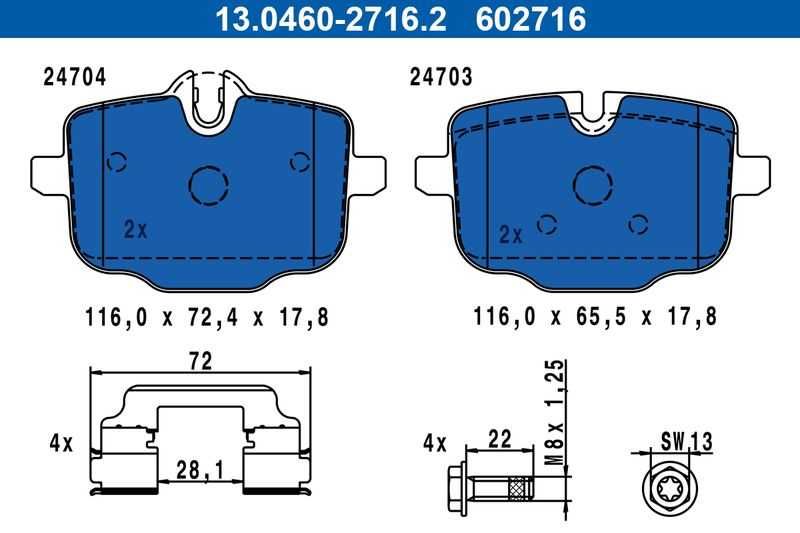 Placute frana spate ATE Bmw G42 G21 G23 G30 G32 G11 G01 G02 G05 G06