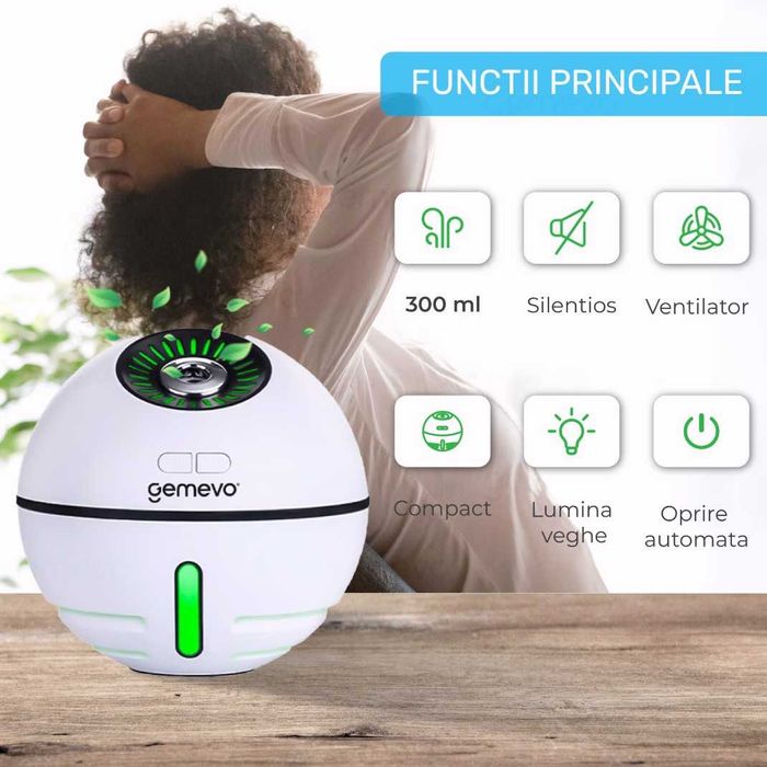 Umidificator de aer Gemevo - 300ml, ALB