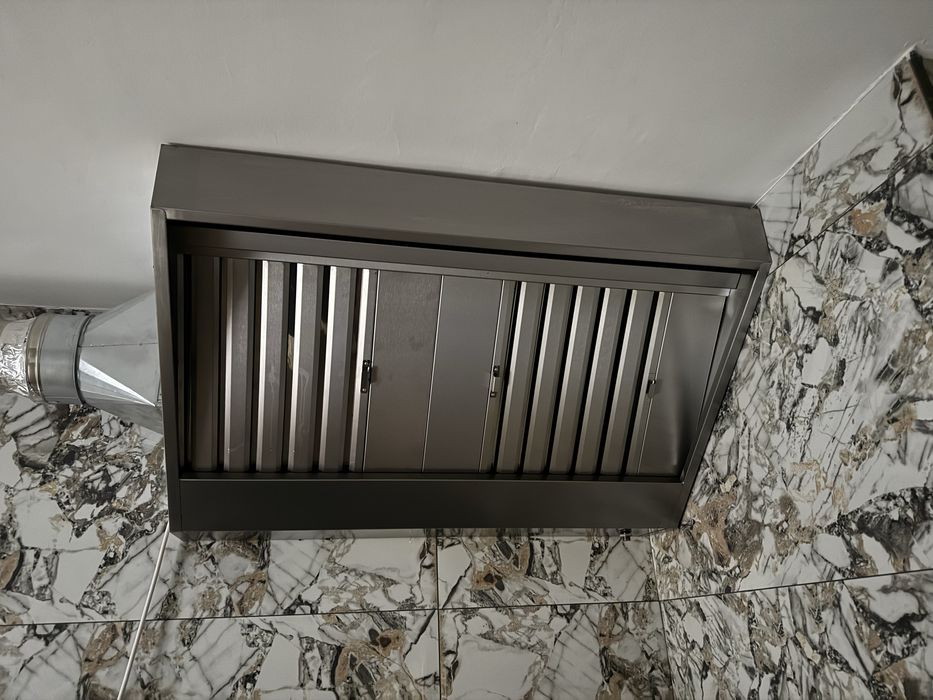 Masa inox,hota cu motor,chiuveta cu 2 cuve