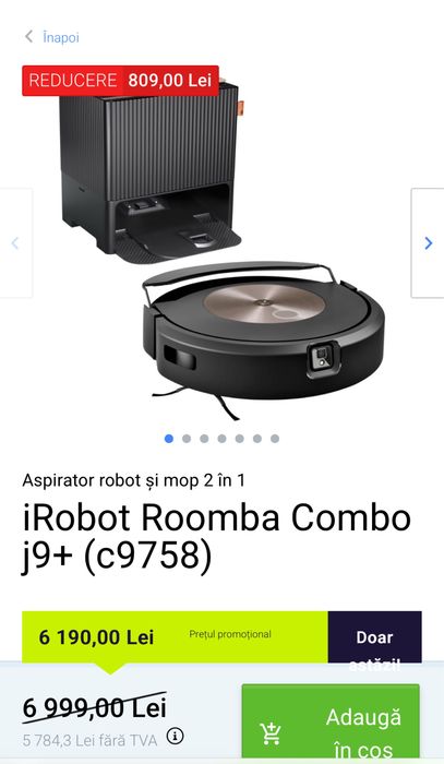 Irobot Roomba Combo J9+cu baza de descarcare