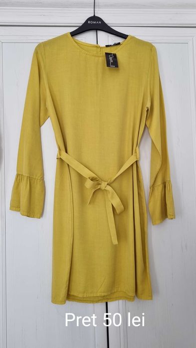 Rochie scurta galbena/ roz